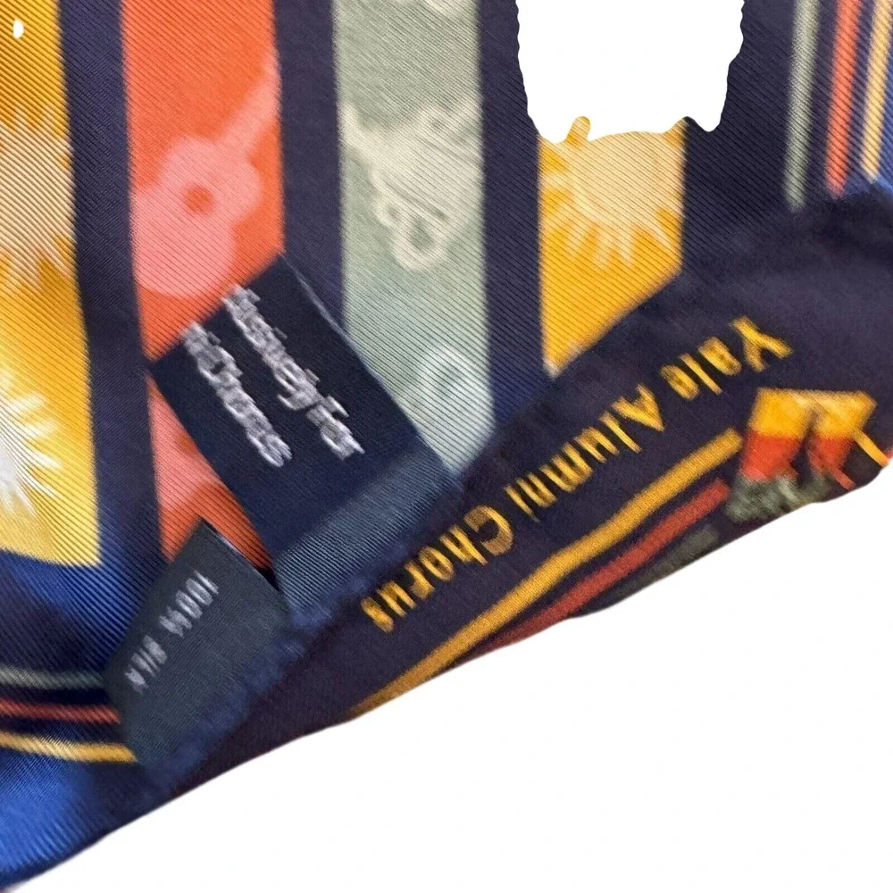 Yale Alumni Chorus Scarf Multicolor 2004 Gift of Song Tour Silk‎ Striped